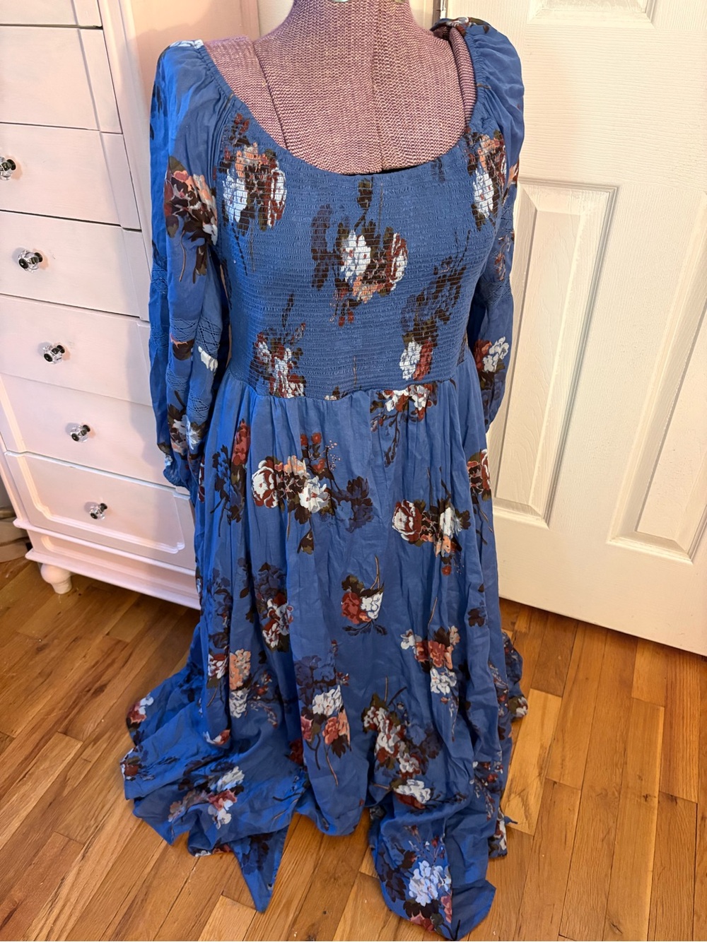 Free People Morning Glory Smocked Maxi Dress L - Picture 5 of 13